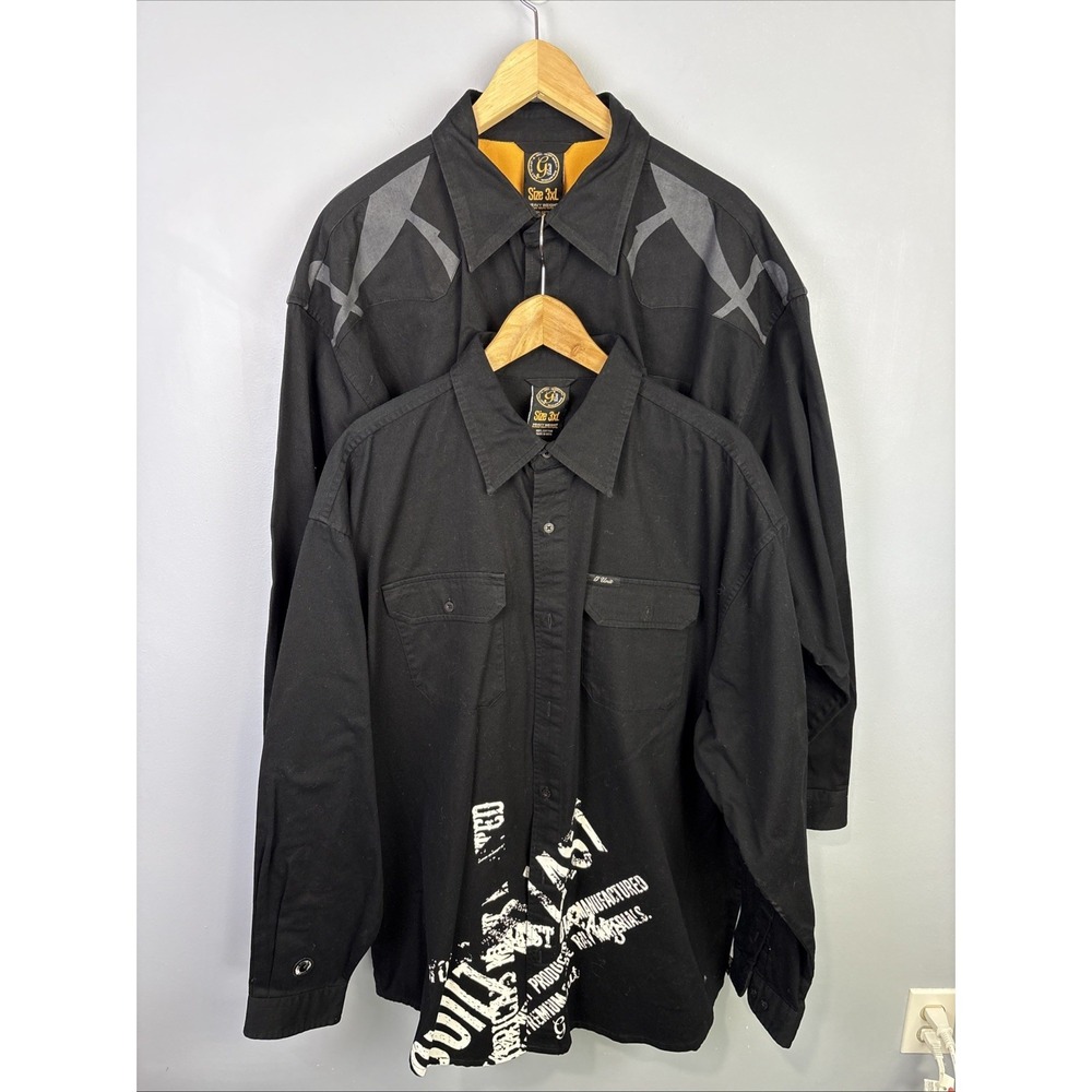 G Unit Long Sleeve Button Down Shirt Black Size XXXL Lot Of 2 Y2K Streetwear